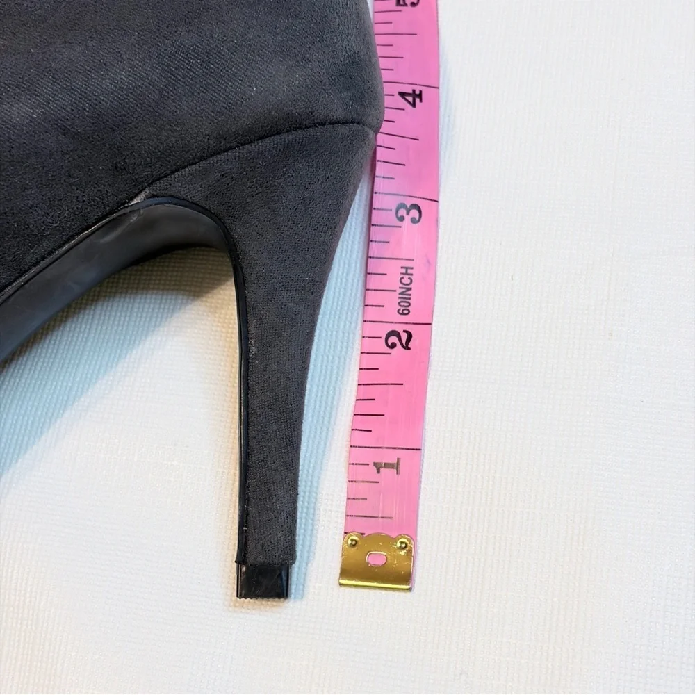 Ann Taylor Dark Gray Heels with Gem Accents